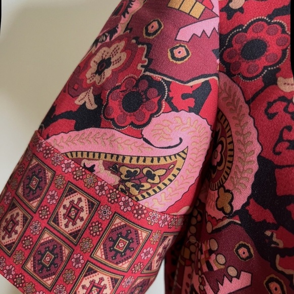 Talbots Red Paisley Floral Pencil Dress Size 12 lined - Picture 4 of 6